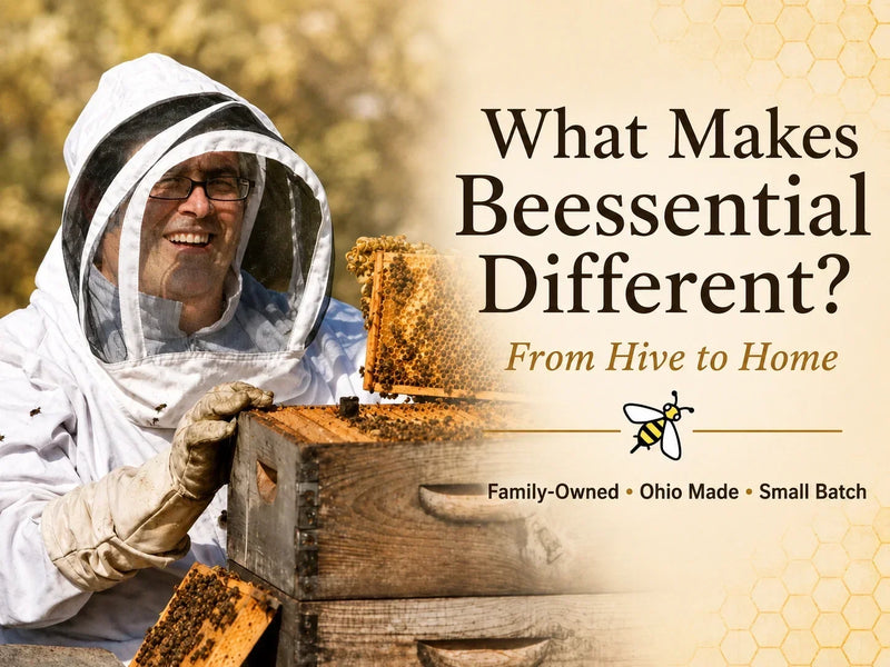 David Rzepka, Beessential beekeeper tending a beehive in Ohio – What Makes Beessential Different?