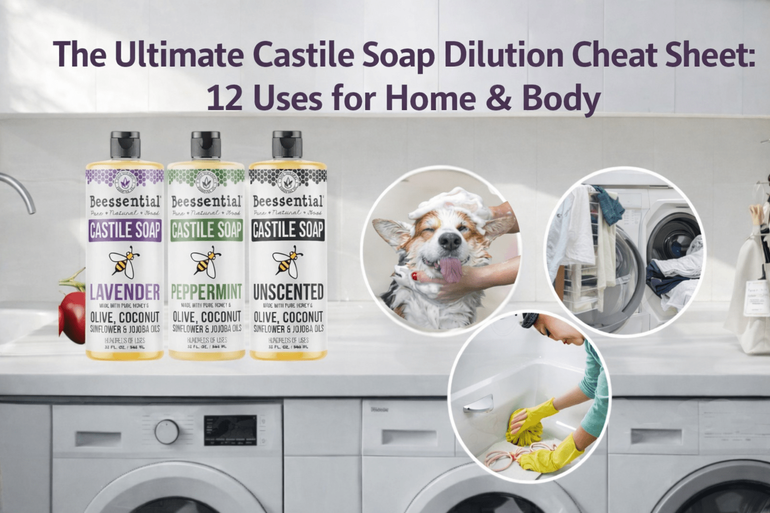 Castile Soap Dilution Cheat Sheet: 12 Everyday Uses - Beessential