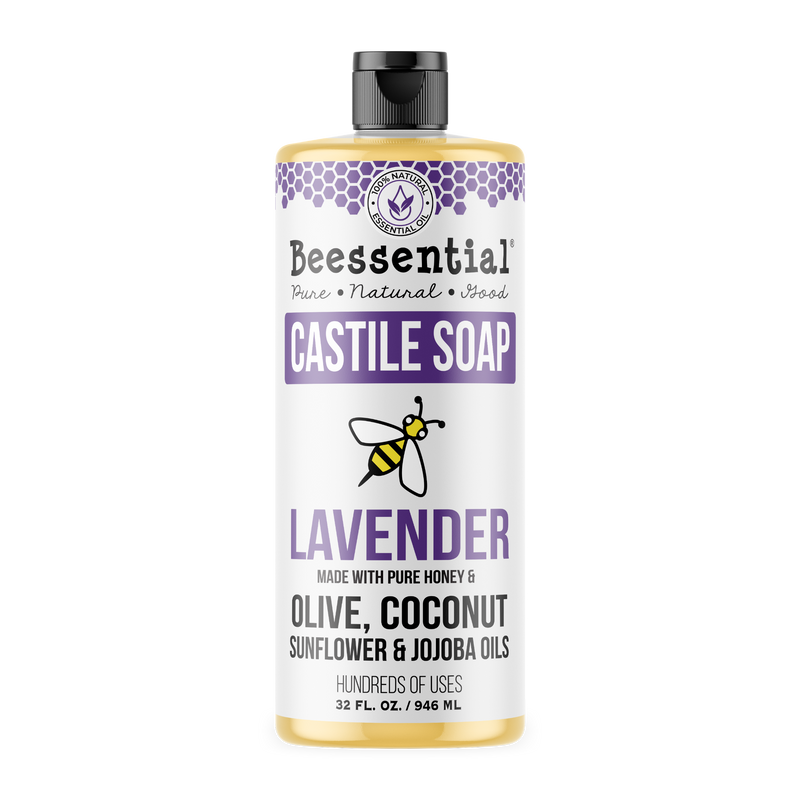 Beessential Lavender Castile Soap with lavender,  plant-based soap for skin, hair, and home.