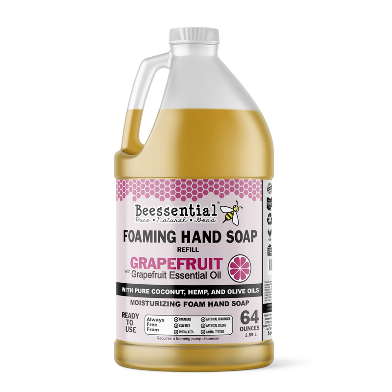 64 oz Beessential Grapefruit Foaming Soap Refill - Energizing citrus scent in an eco-friendly bulk size.