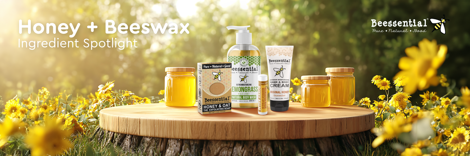 Golden honey and nourishing beeswax – nature’s perfect duo for soft, hydrated skin