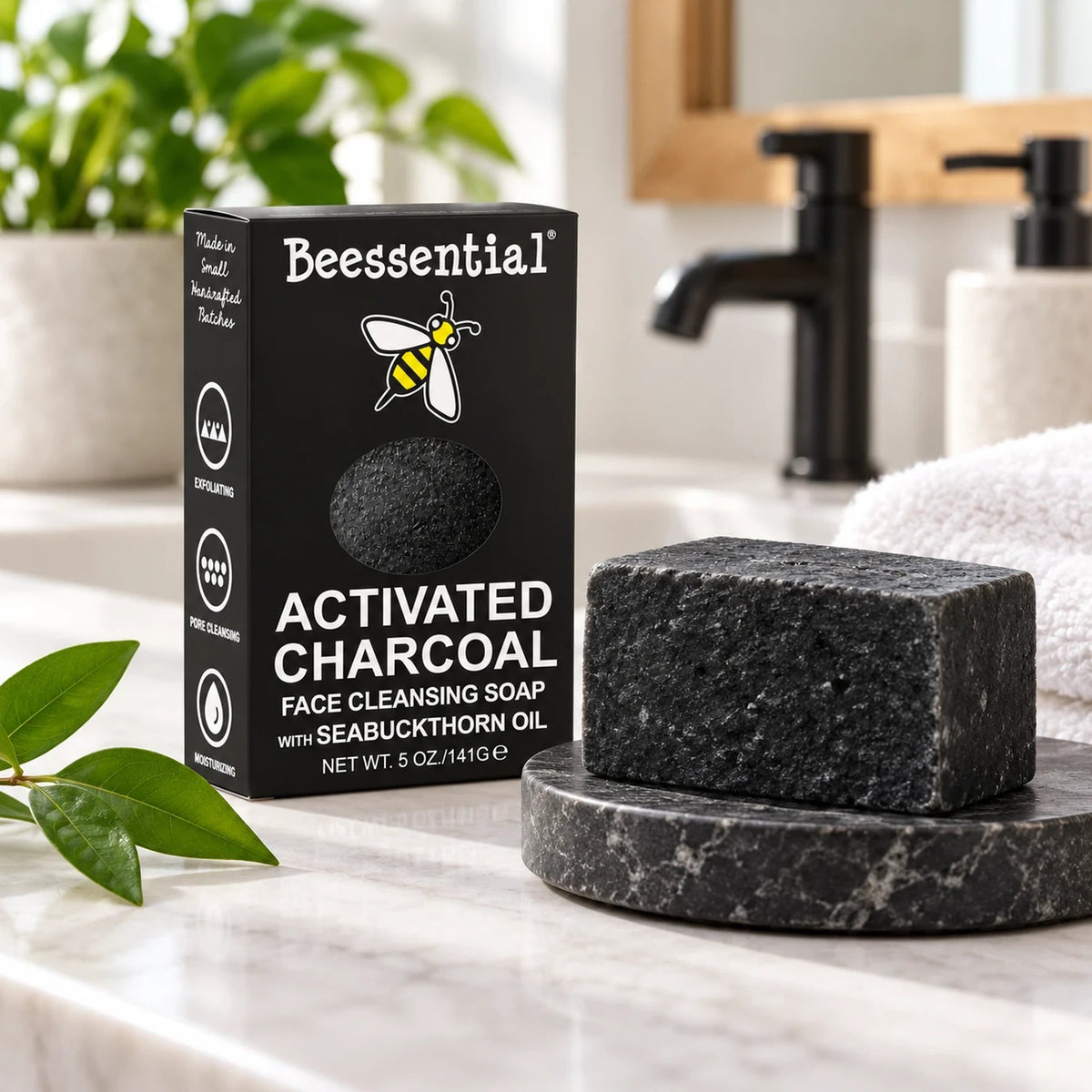 Activated Charcoal Face Soap-Deep Cleansing | Beessential