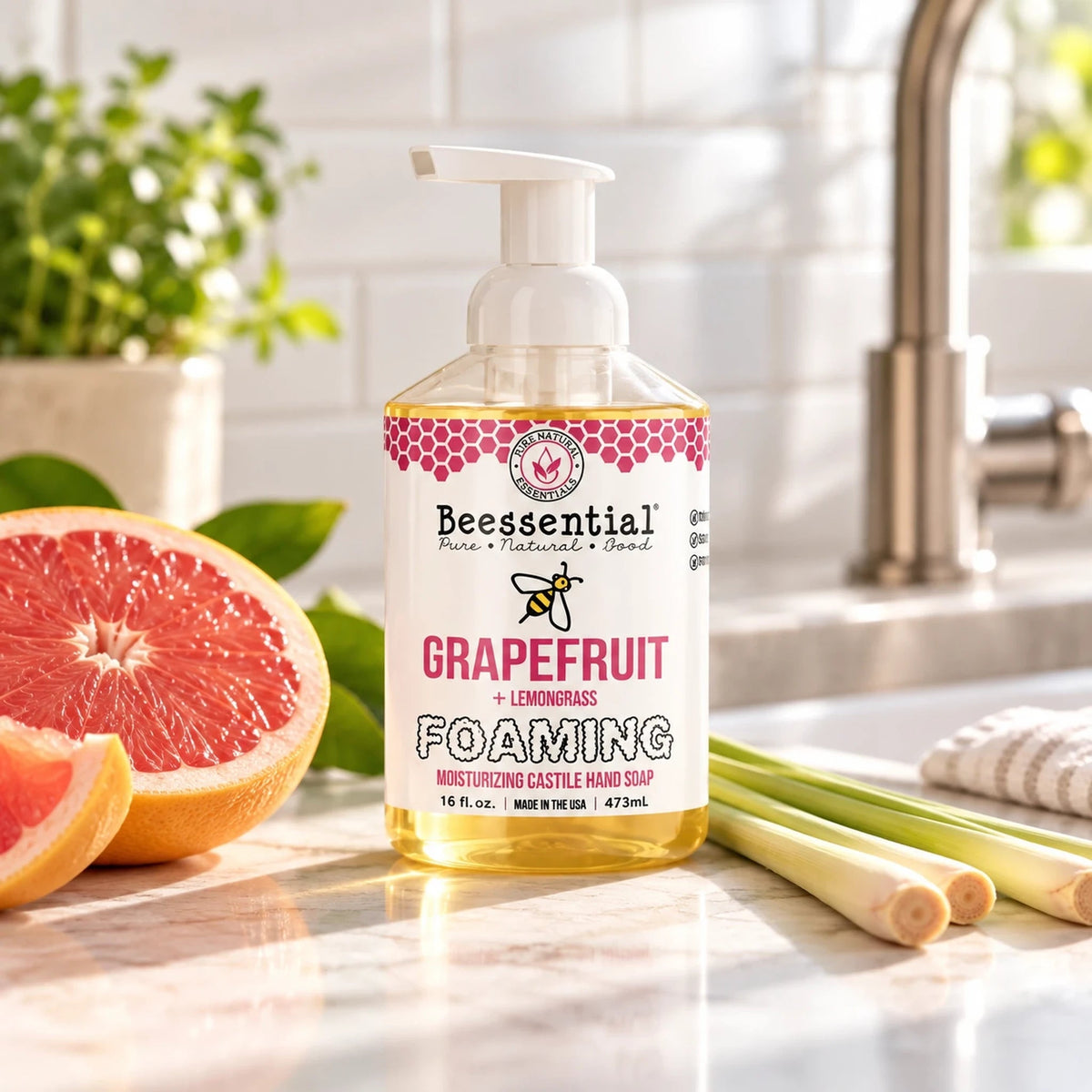 Grapefruit Lemongrass Foaming Hand Soap - Beessential