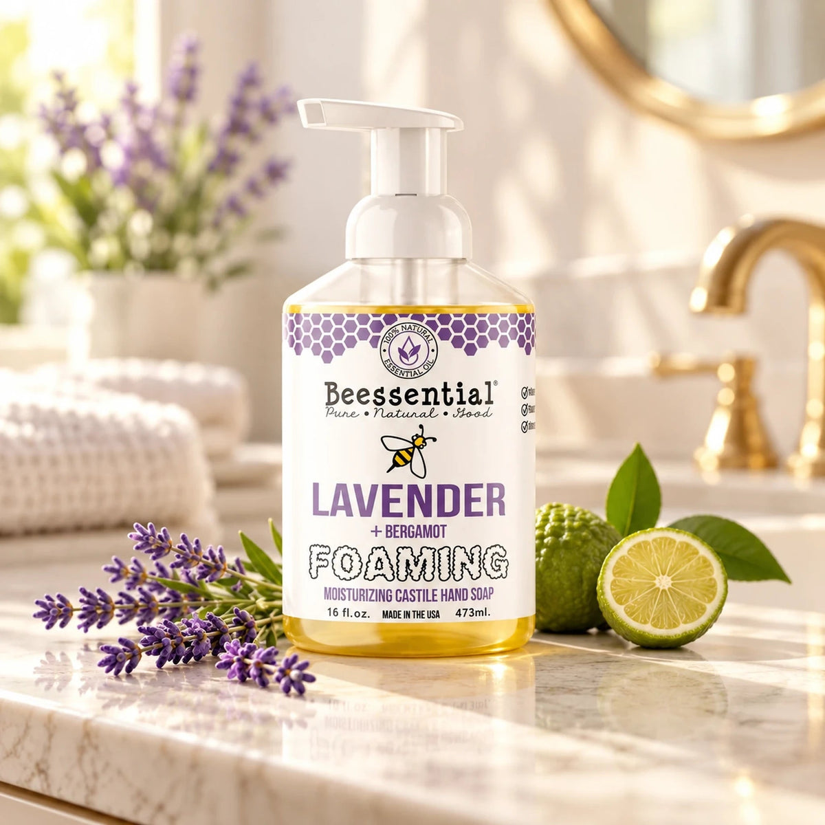 Lavender & Bergamot Foaming Hand Soap - Beessential