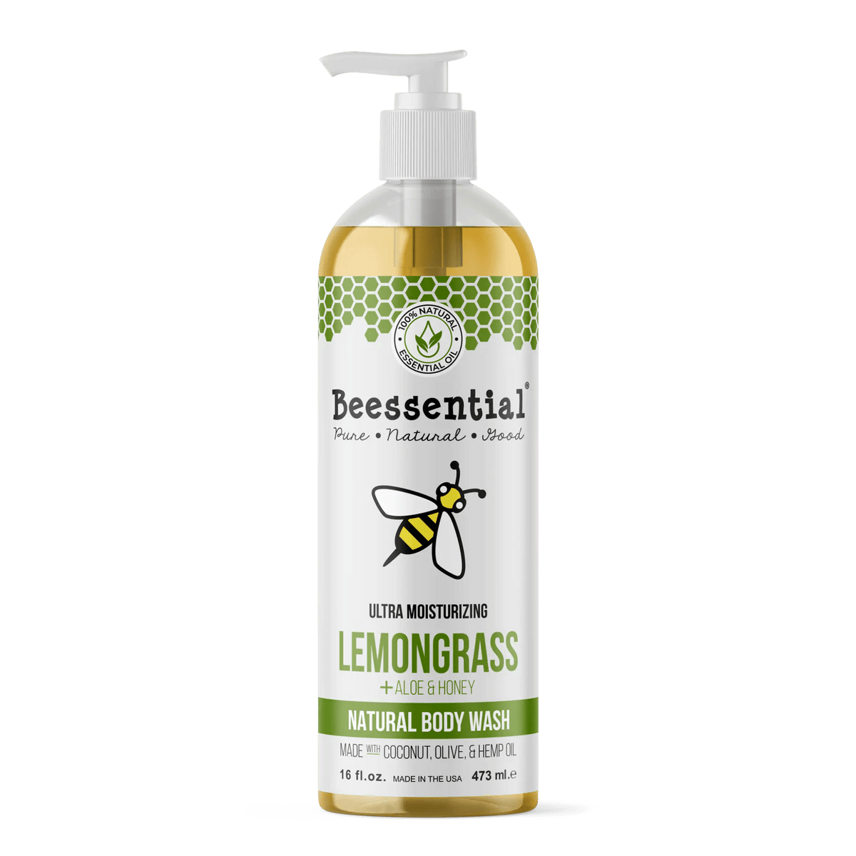 Lemongrass Body Wash (Natural & Hydrating) | Sulfate-Free - Beessential