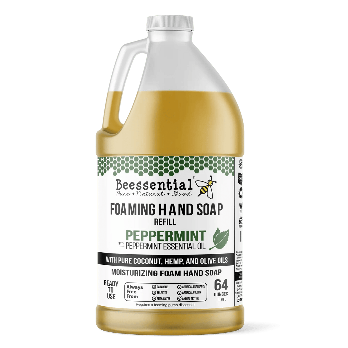Natural Peppermint Foaming Hand Soap - Beessential