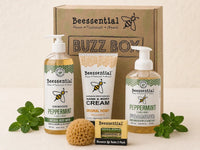 The Beessential Peppermint Refresh Buzz Box is a refreshing holiday bath and body gift set with full-size peppermint favorites, Original