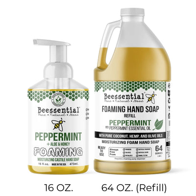 Natural Peppermint Foaming Hand Soap - Beessential
