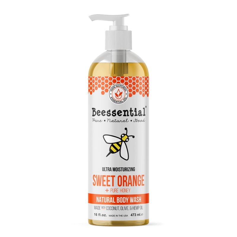 Sweet Orange Body Wash is a natural body wash made with sweet orange essential oil, honey, aloe, and moisturizing plant-based oils