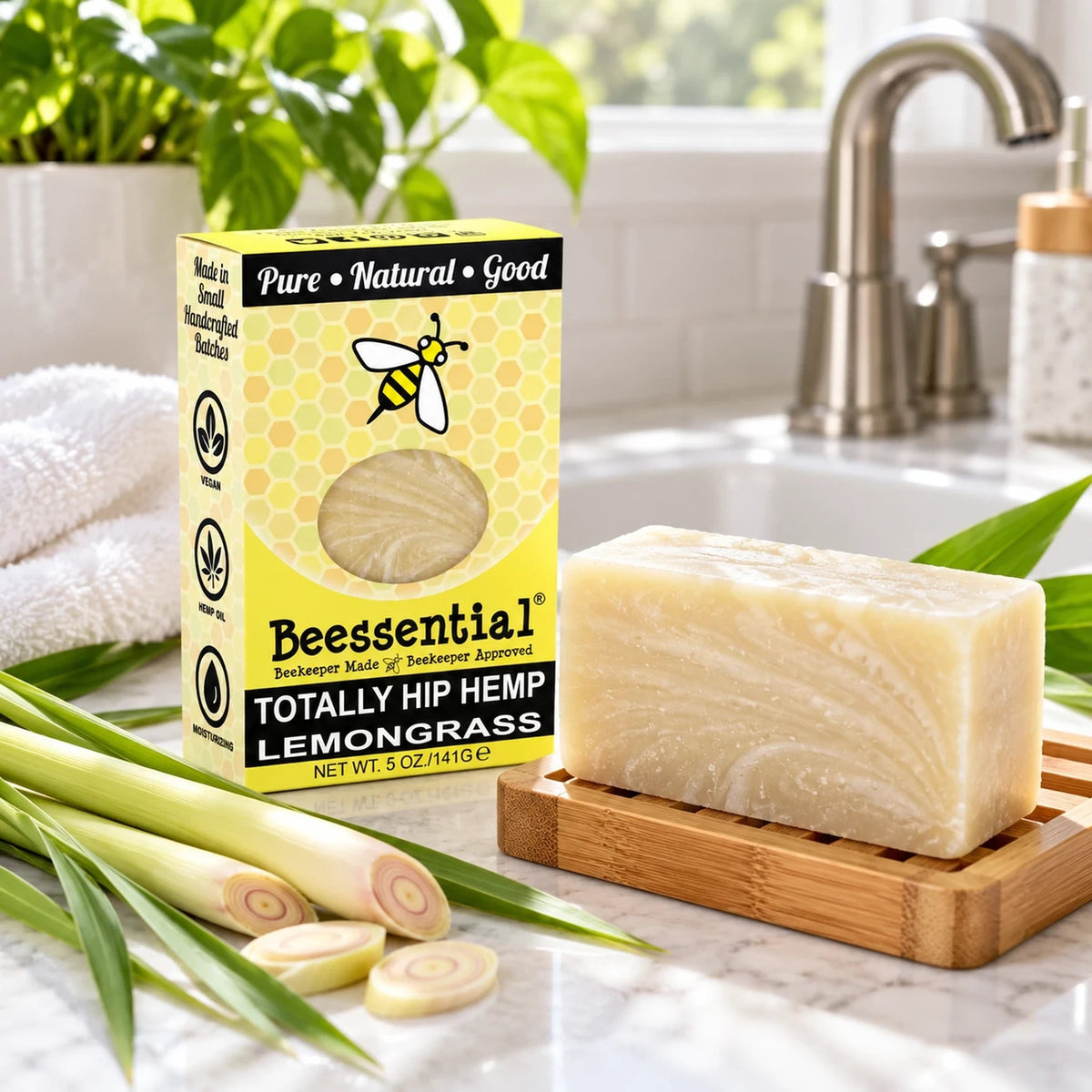 Totally Hip Hemp and Lemongrass Bar Soap - Beessential
