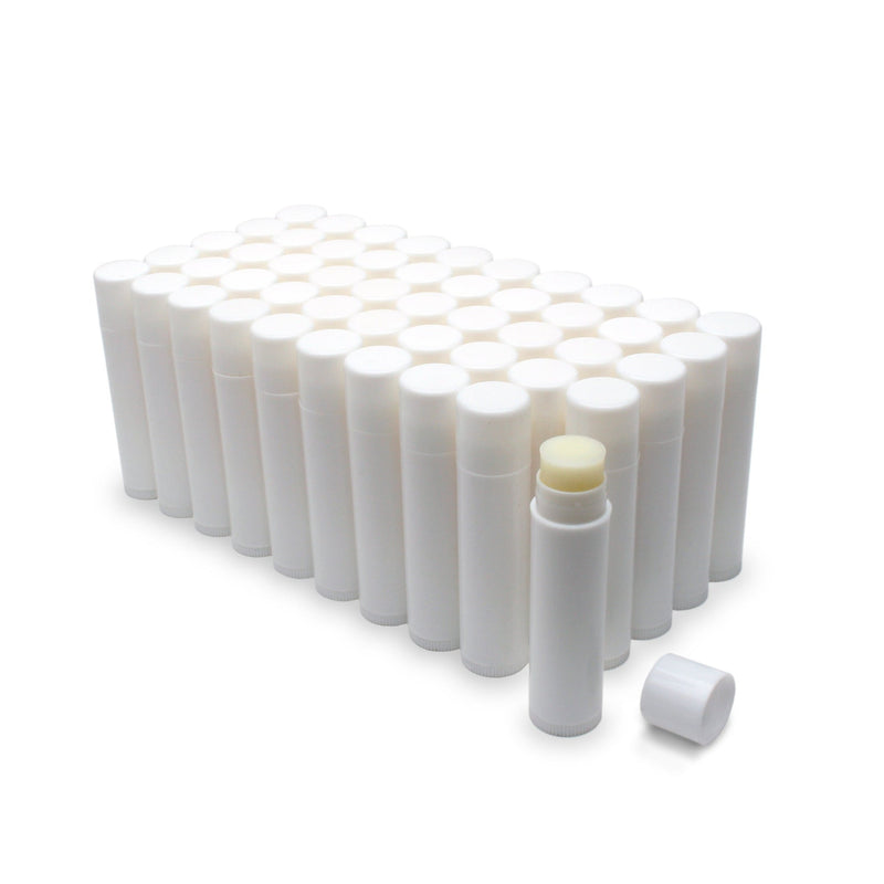 50-pack of premium unlabeled lip balms for custom branding and events.