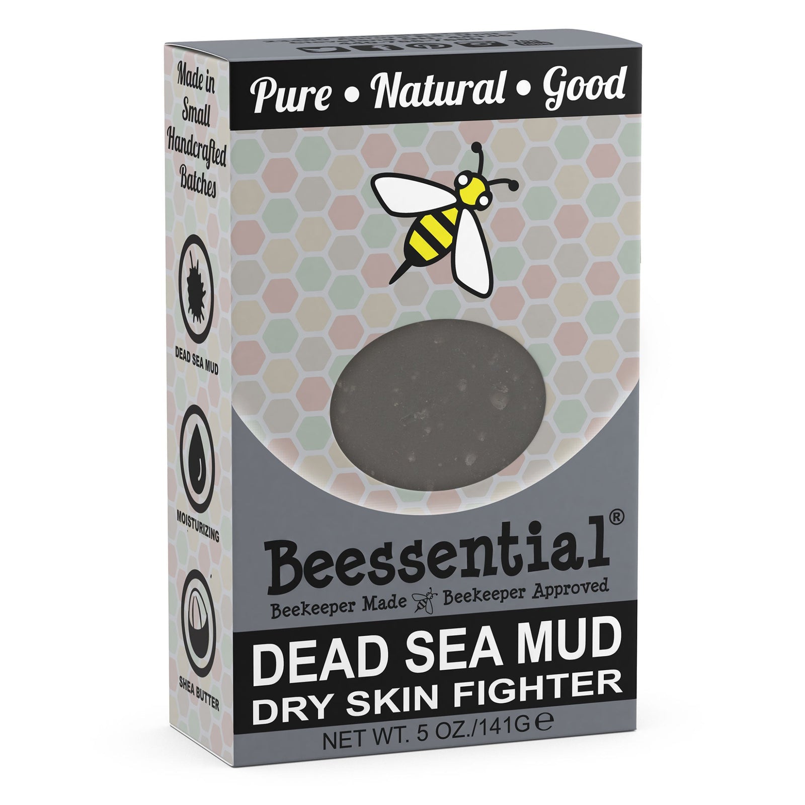 Beessential Dead Sea Mud Bar Soap Detoxifying All-Natural Soap for Deep Cleansing Skin Rejuvenation.
