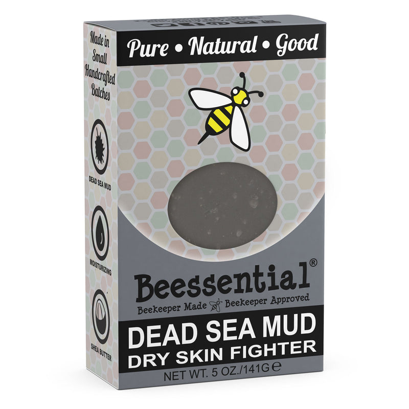 Beessential Dead Sea Mud Bar Soap Detoxifying All-Natural Soap for Deep Cleansing Skin Rejuvenation.