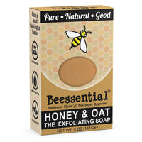 Beessential Honey & Oat Bar Soap - Handcrafted soap with honey and oatmeal for exfoliation and hydration