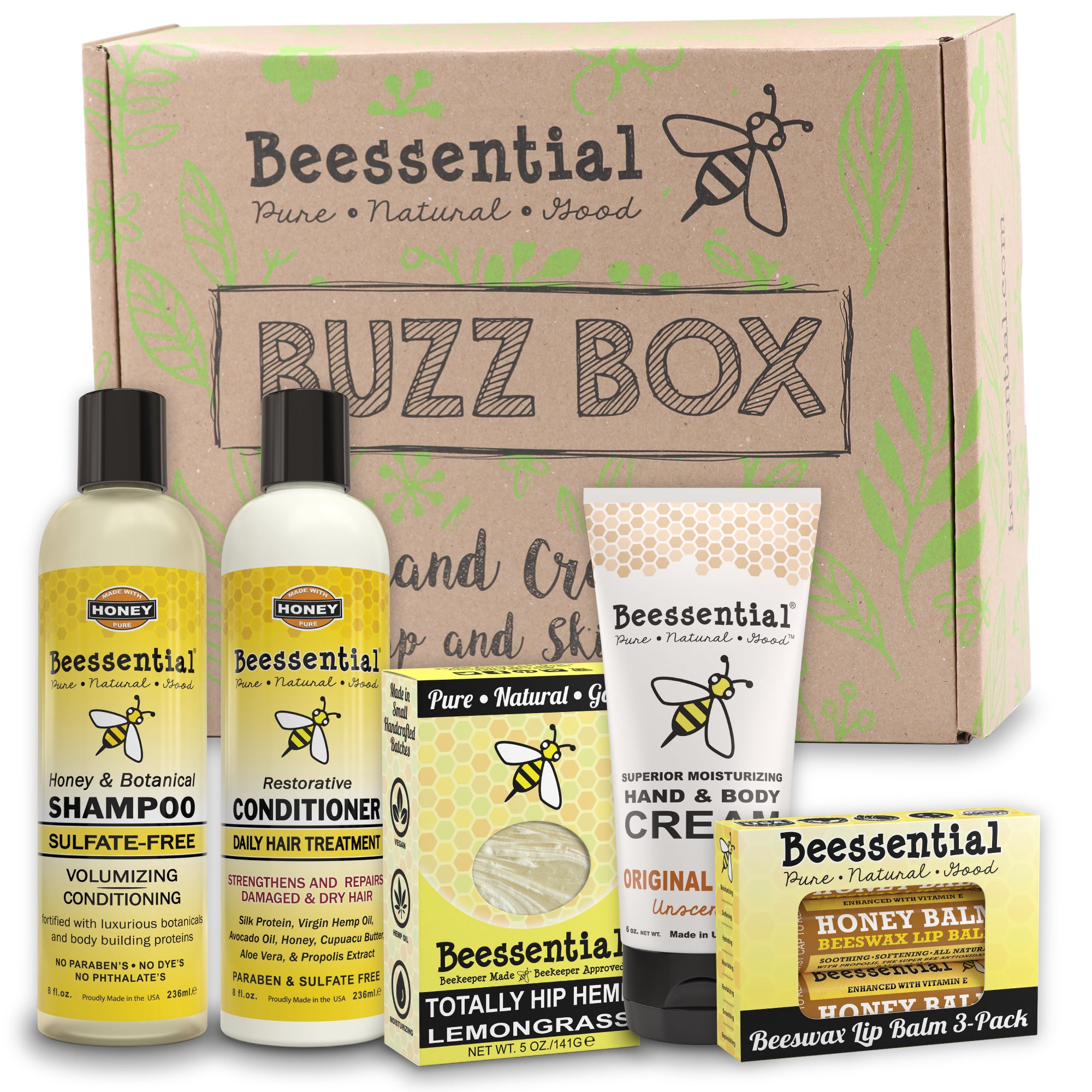 Beessential Shower Gift Set – The Perfect Natural Self-Care Gift, All-Natural Body Care for Relaxation & Refreshment