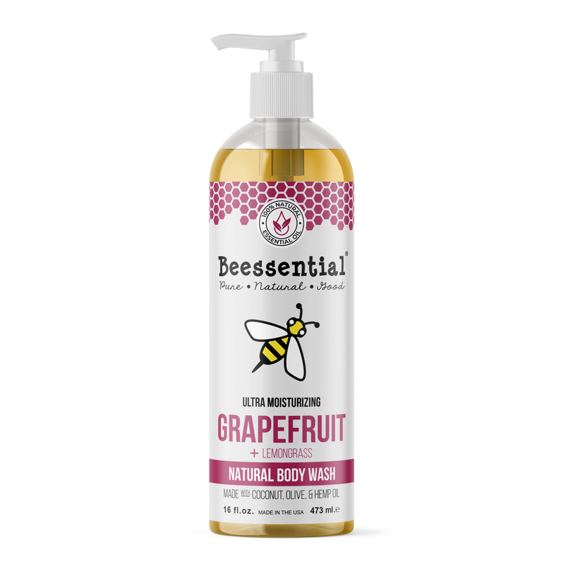 Beessential Grapefruit Body Wash with Lemongrass – All-Natural Refreshing Body Wash for Clean, Energized Skin