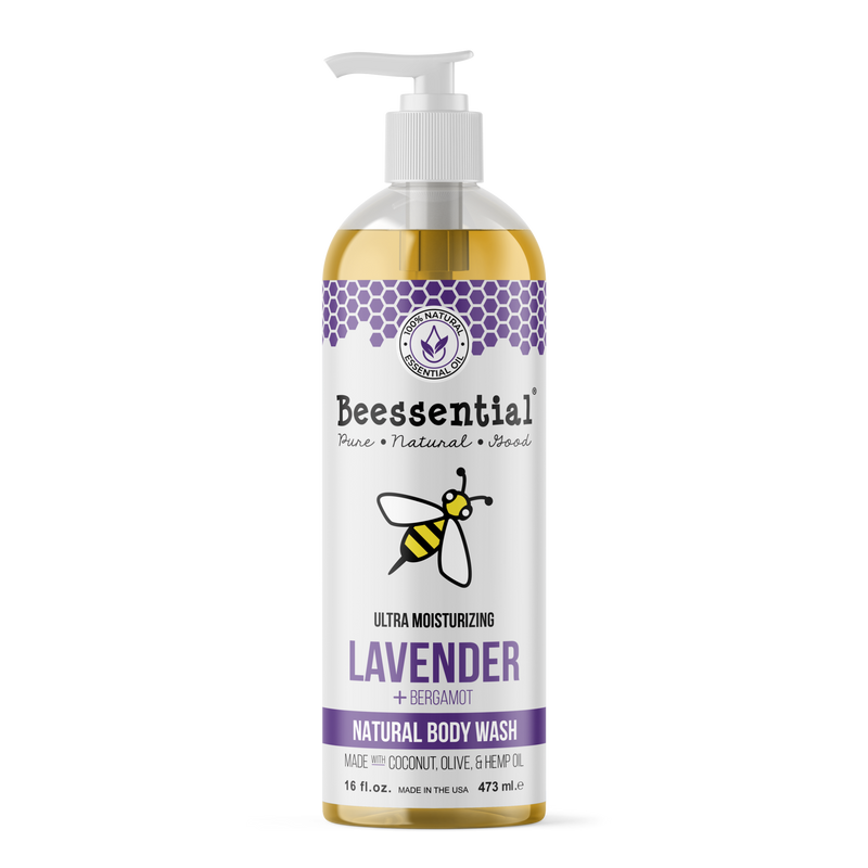Beessential Lavender Body Wash 8 oz natural skincare bottle
