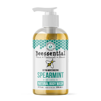 8 oz bottle of Spearmint Lime Body Wash made with refreshing natural ingredients.