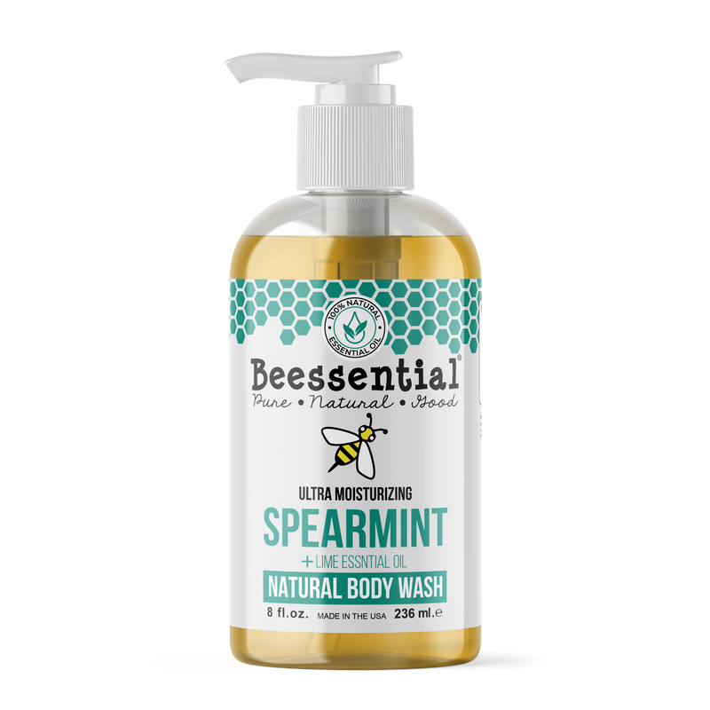 8 oz bottle of Spearmint Lime Body Wash made with refreshing natural ingredients.