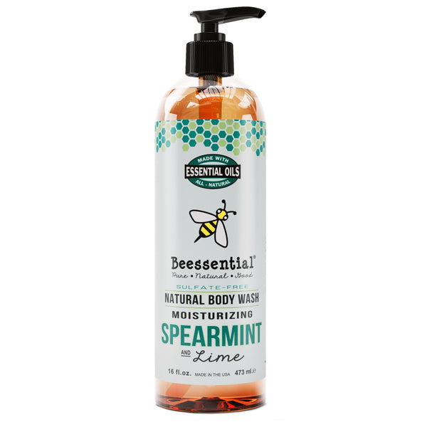 8 oz bottle of Spearmint Lime Body Wash made with refreshing natural ingredients.