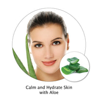 Women with Aloe showing Beessential calms and hydrates skin