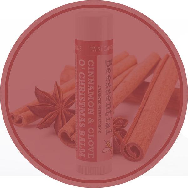 Beessential O'Christmas Balm – Cinnamon and Clove Lip Balm, All-Natural Moisturizing Lip Care for the Holidays