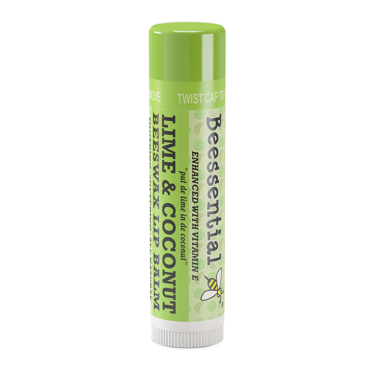 Beessential Coconut Lime Lip Balm tube - natural hydrating formula