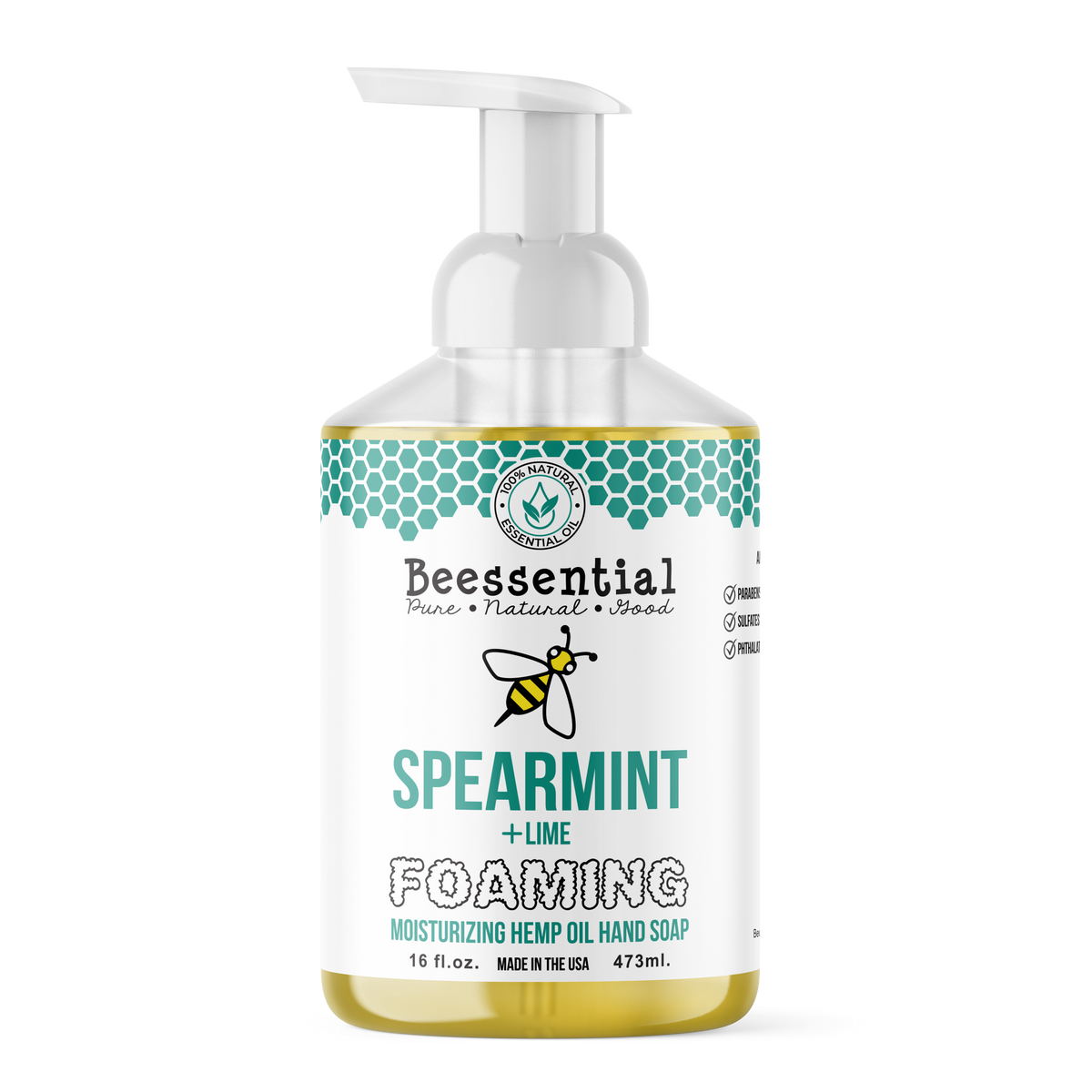 Rich lather of Spearmint Lime Foaming Soap