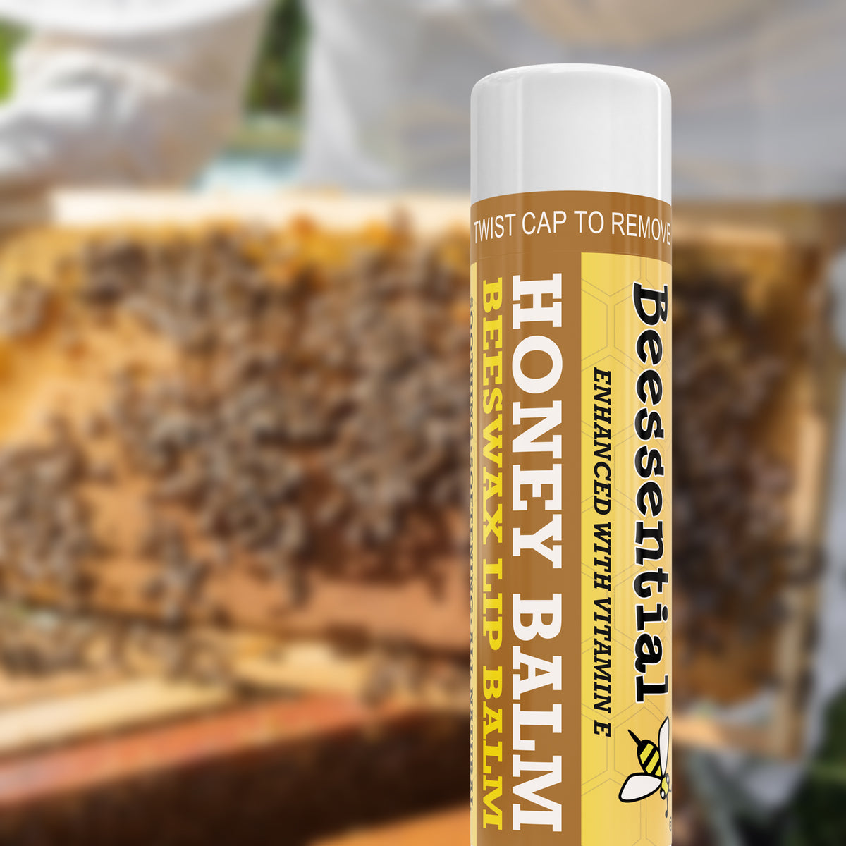 Open tube of Natural Beeswax Honey Lip Balm