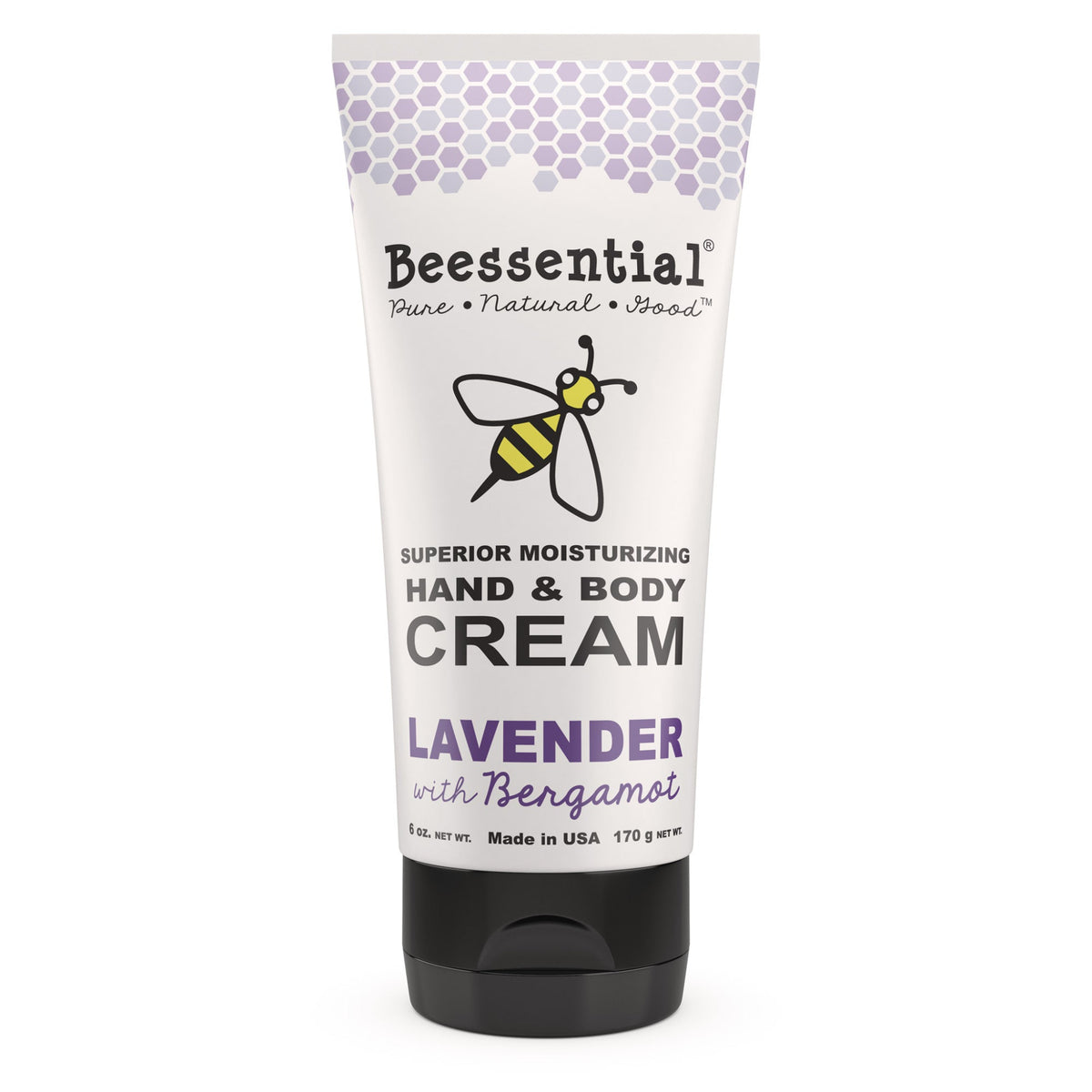 Beessential Lavender Hand Cream with Bergamot, rich in cupuacu butter, propolis, shea butter, and honey for smooth, hydrated hands