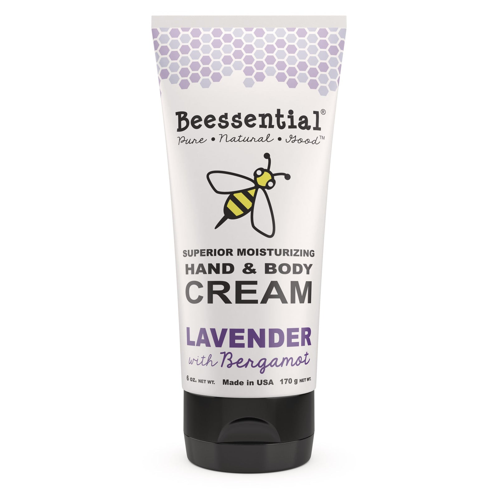 Beessential Lavender Hand Cream with Bergamot, rich in cupuacu butter, propolis, shea butter, and honey for smooth, hydrated hands
