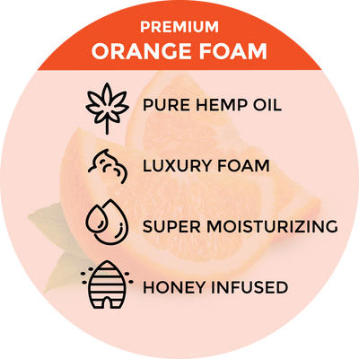 Beessential Natural Orange Foaming Soap enhanced with Hemp Oil