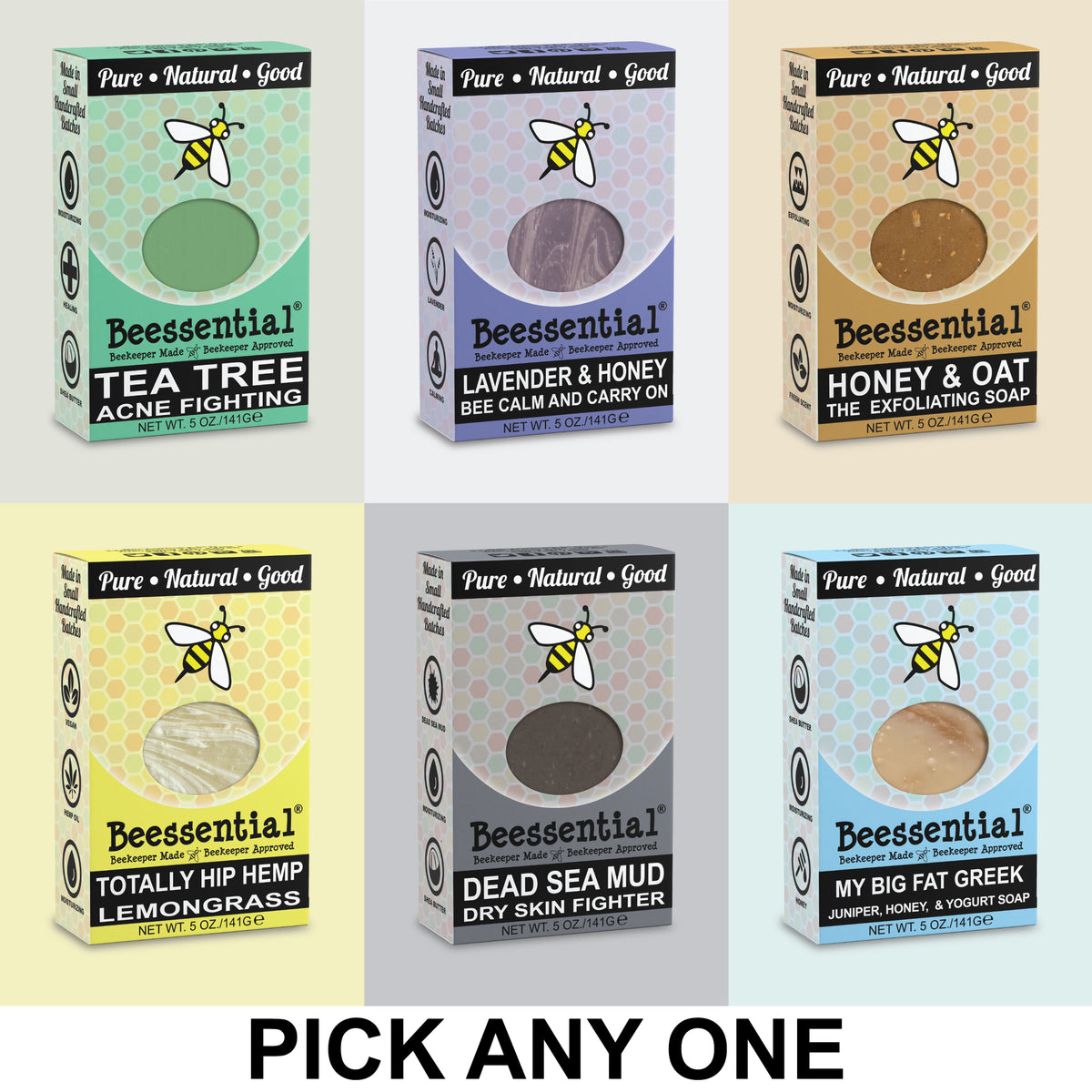 Hydrating yogurt honey oat hemp charcoal tea tree beeswax garden soap