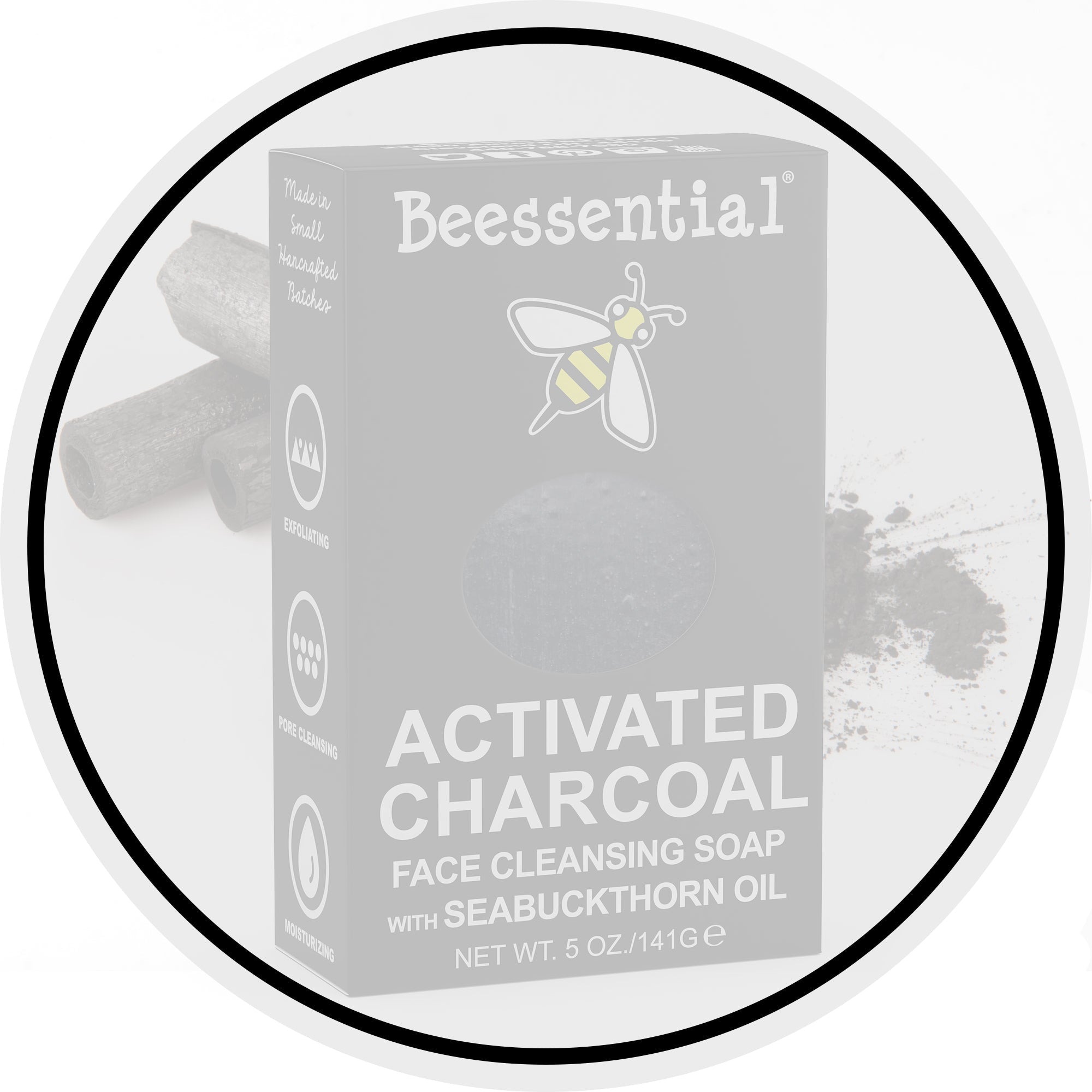 Activated Charcoal Face Soap - Deep Cleansing | Beessential