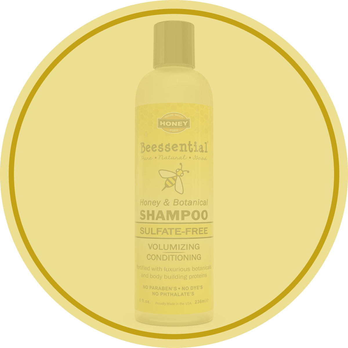 Natural Honey Shampoo by Beessential – Sulfate-Free, Moisturizing, and Soothing for All Hair Types"
