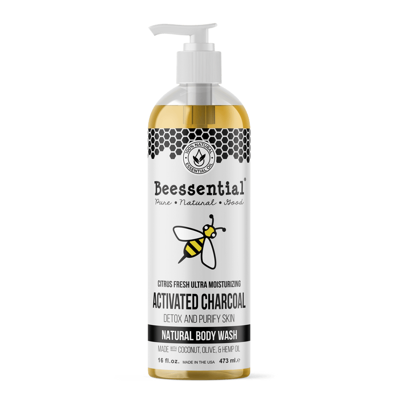 Activated Charcoal Body Wash combines activated charcoal with honey, aloe, tea tree, and plant oils for a deep-feeling cleanse that still
