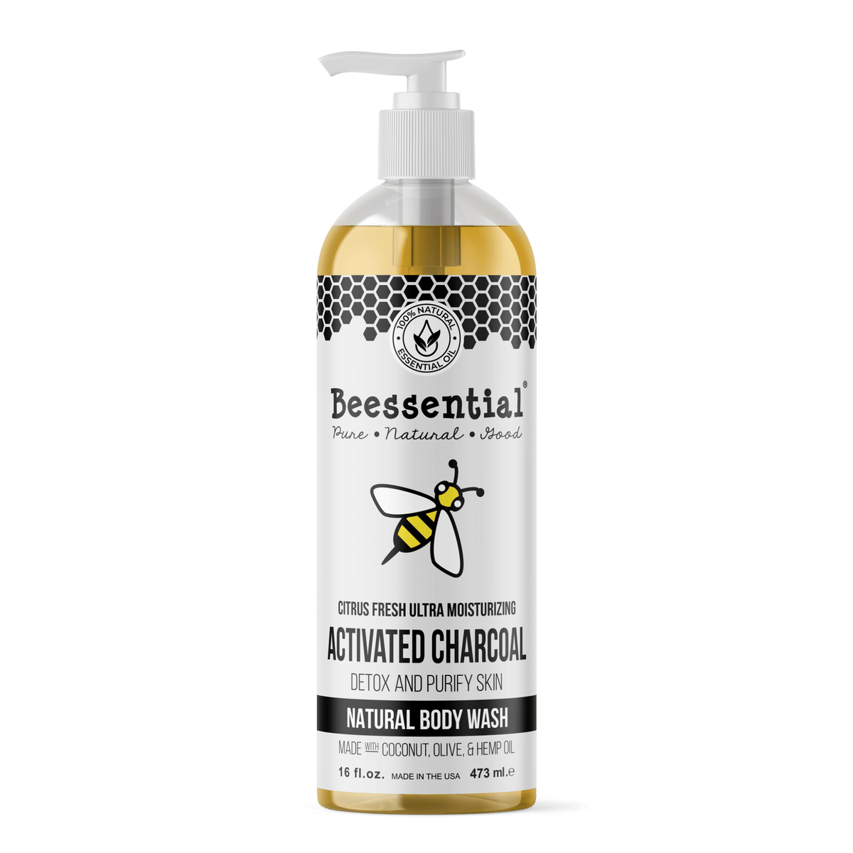 Activated Charcoal Body Wash - Detox & Hydrate - Beessential
