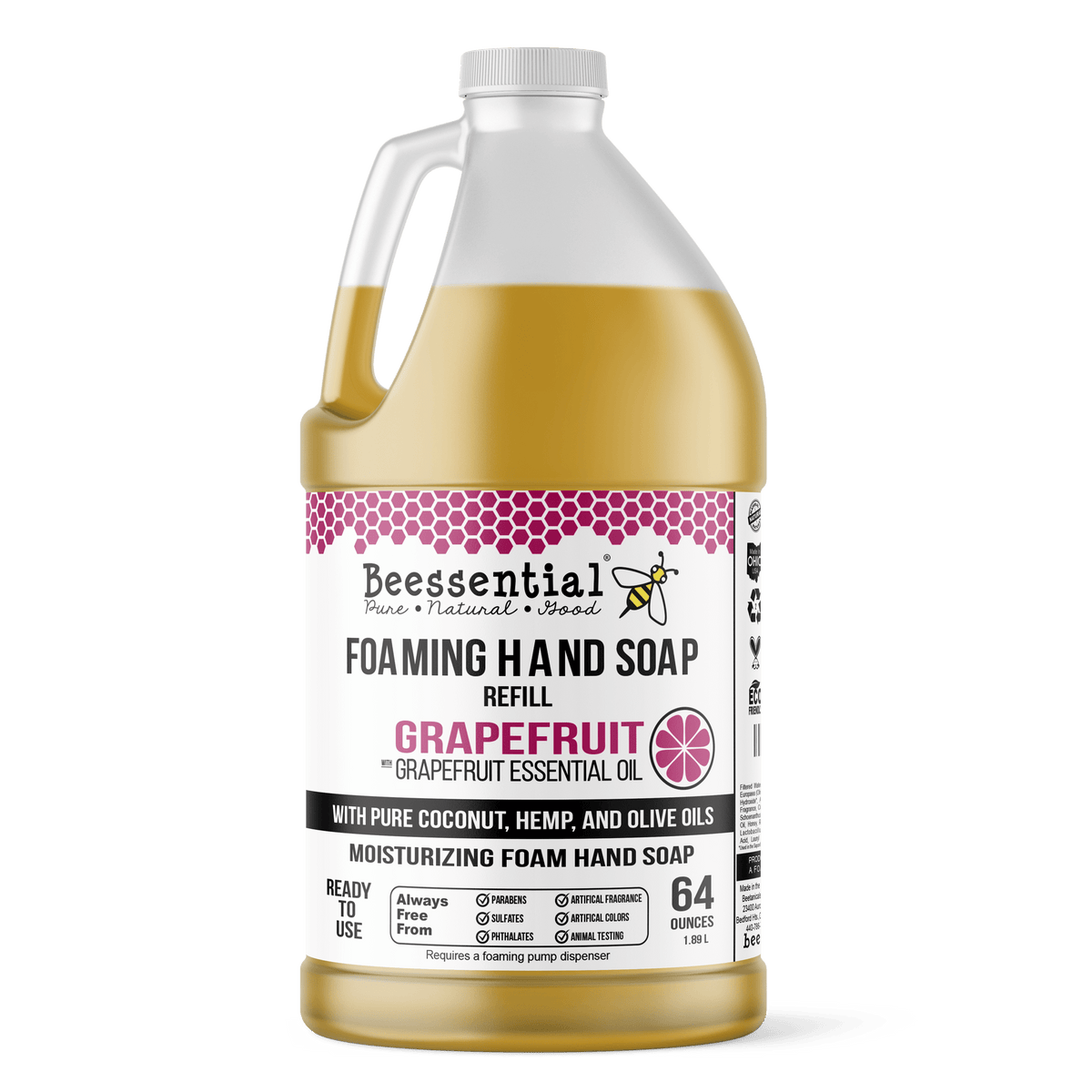 Grapefruit with Lemongrass Foaming Hand Soap - Refreshing & Zesty - Beessential