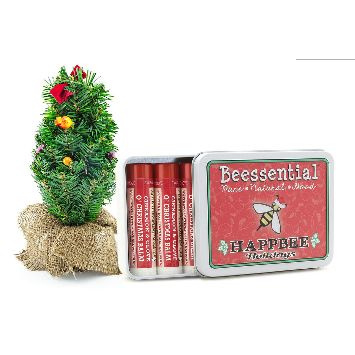 HappBee Holidays Lip Balm Tin – Customizable 5-Pack Natural Gift Set — a natural choice for Made in USA