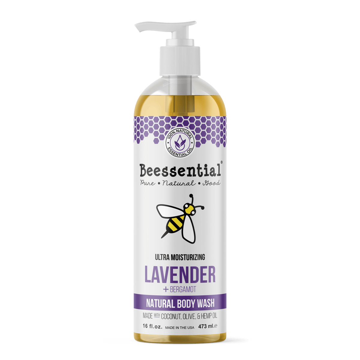 Lavender Bergamot Body Wash – Natural & Nourishing - Beessential