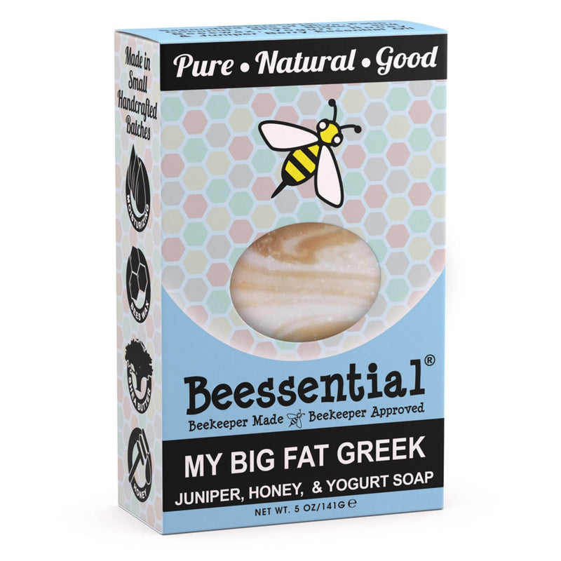 Greek Juniper Honey and Yogurt Soap is a creamy, handcrafted bar with a fresh, earthy character