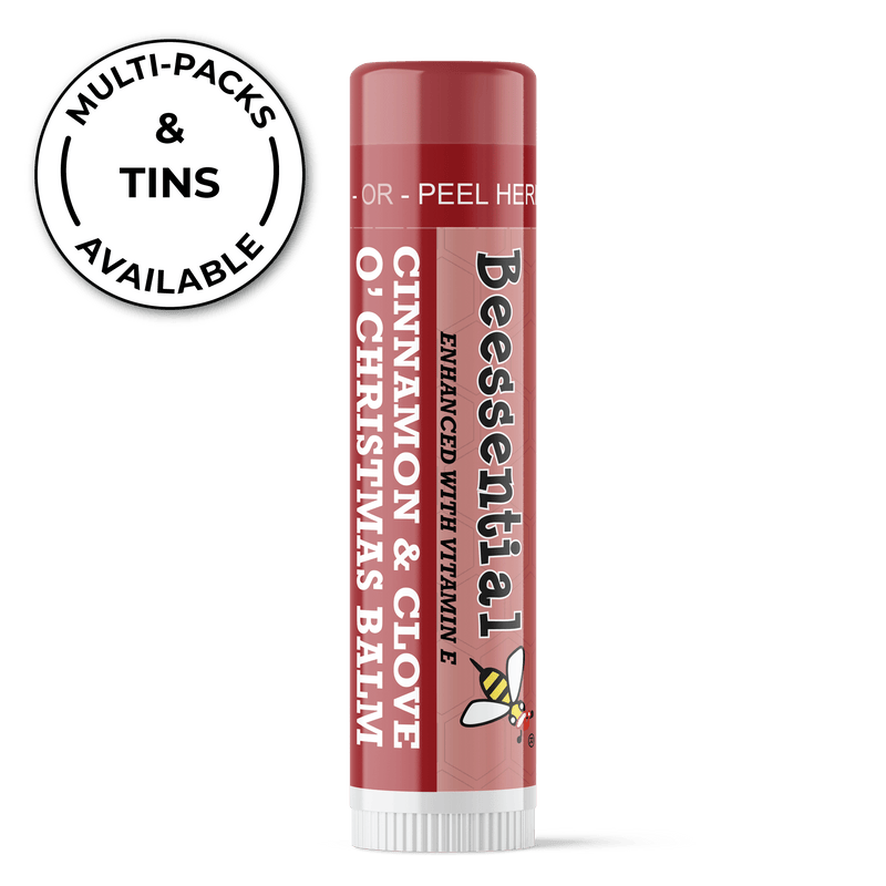 Cinnamon Lip Balm is a cozy seasonal beeswax balm with a warm cinnamon flavor
